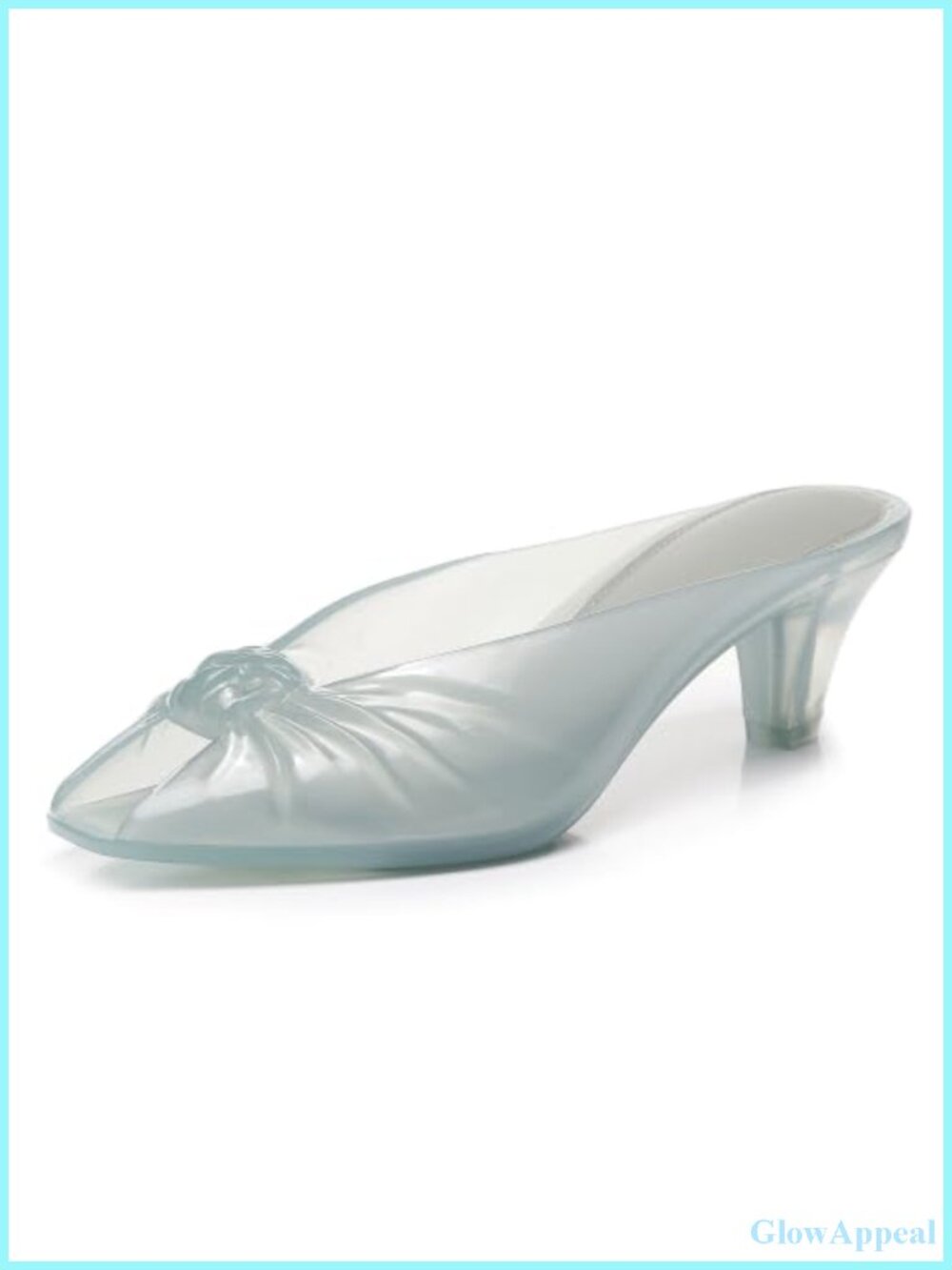 Women's Clear Jelly Kitten Heel Bow Mules Slip-On Summer Sandals TPU